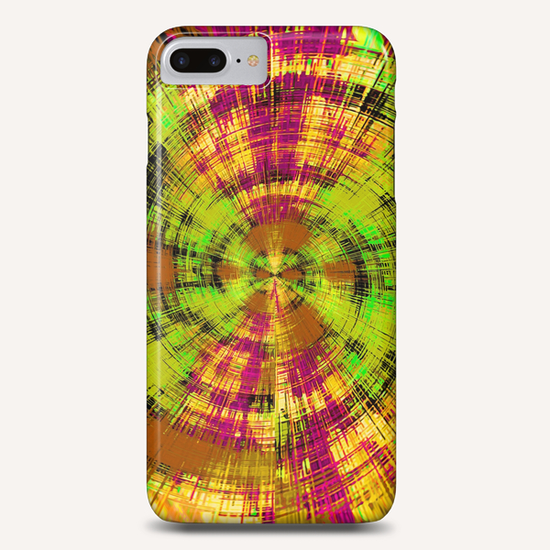 vintage psychedelic geometric abstract pattern in green brown pink Phone Case by Timmy333