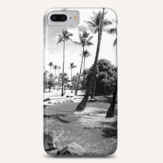 palm tree with cloudy sky in black and white Phone Case by Timmy333