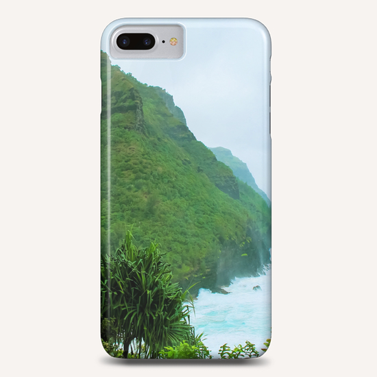 green mountain with blue ocean view at Kauai, Hawaii, USA Phone Case by Timmy333