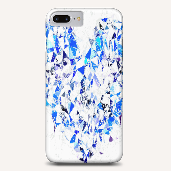 blue heart shape abstract with white abstract background Phone Case by Timmy333