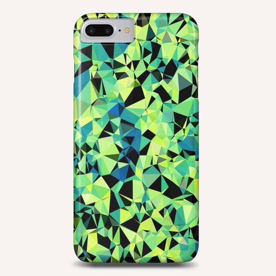 geometric triangle pattern abstract in green blue black Phone Case by Timmy333