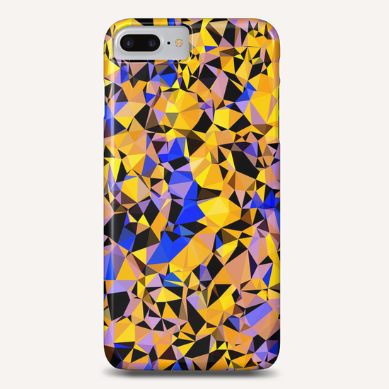 geometric triangle pattern abstract in orange blue yellow Phone Case by Timmy333