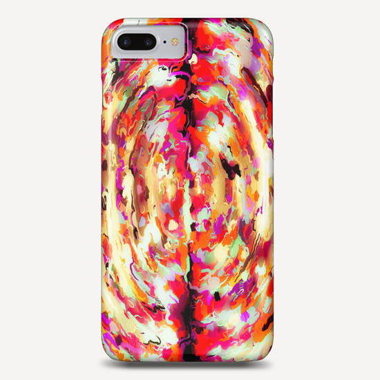 psychedelic circle pattern painting abstract background in red pink orange Phone Case by Timmy333