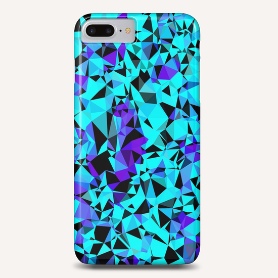 geometric triangle pattern abstract in blue purple black Phone Case by Timmy333