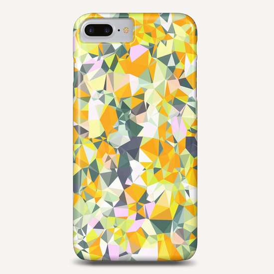 geometric triangle pattern abstract in orange green yellow Phone Case by Timmy333