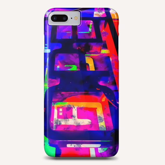 OPEN neon sign with pink purple red and blue painting abstract background Phone Case by Timmy333