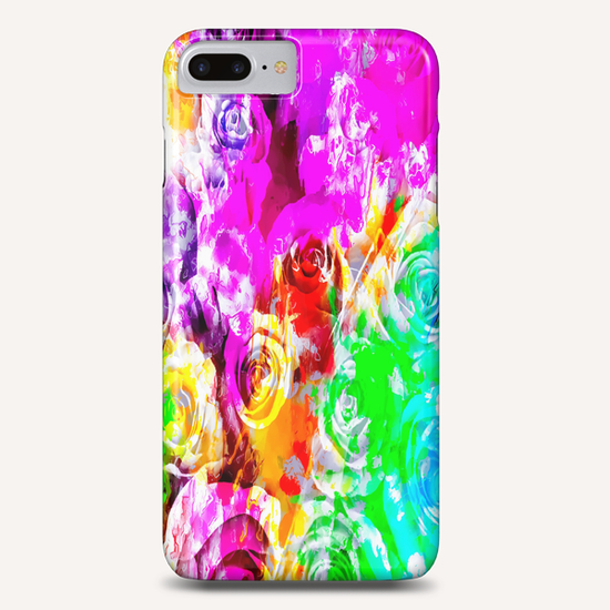 closeup rose texture pattern abstract background in pink blue yellow green red Phone Case by Timmy333