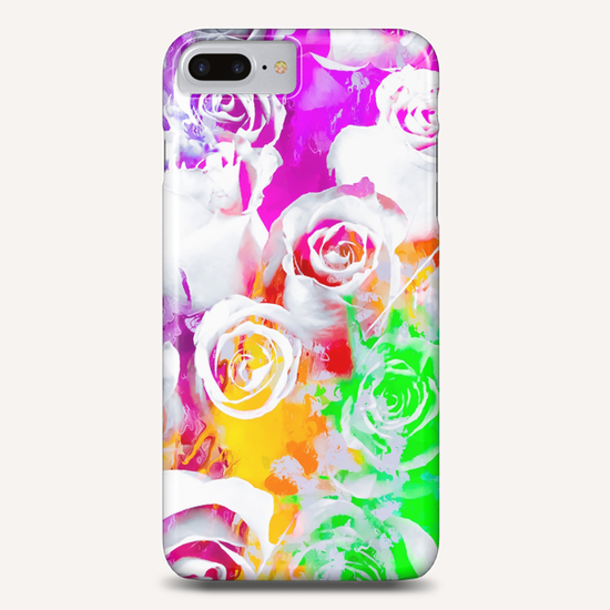 rose texture abstract  with colorful painting abstract background in pink blue green red yellow purple Phone Case by Timmy333