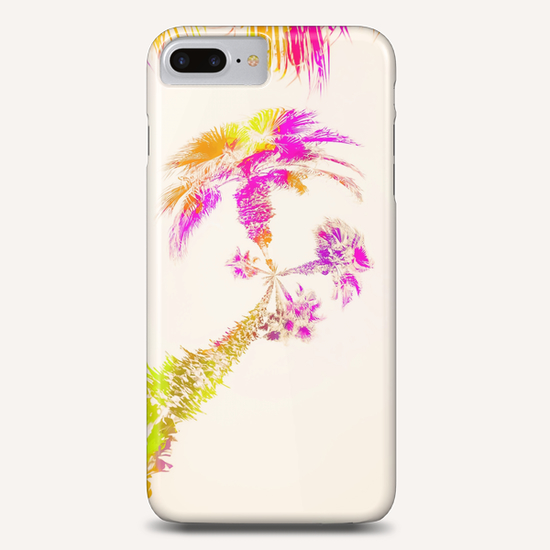 palm tree over the sky in pink purple green yellow Phone Case by Timmy333