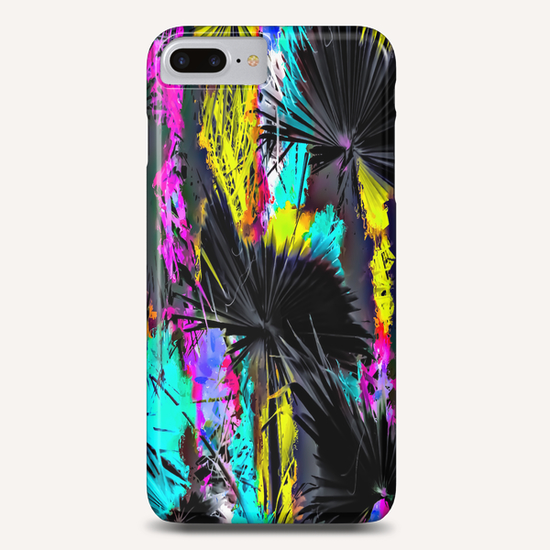 palm leaf texture abstract with painting texture background in pink blue yellow Phone Case by Timmy333