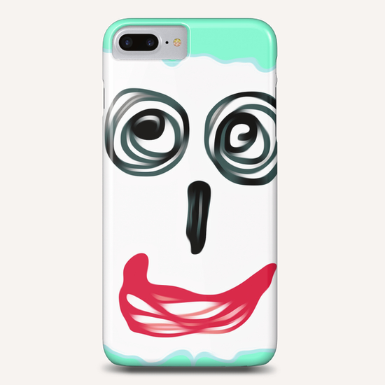 funny face with blue background and red lip Phone Case by Timmy333