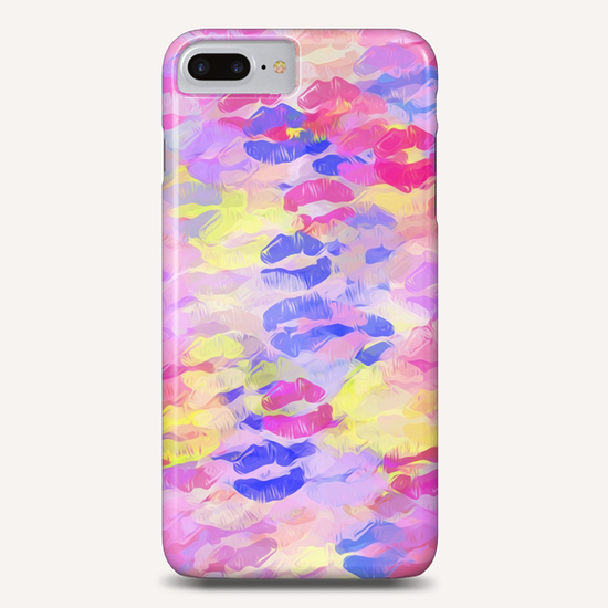 sexy kiss lipstick abstract pattern in pink blue yellow red Phone Case by Timmy333