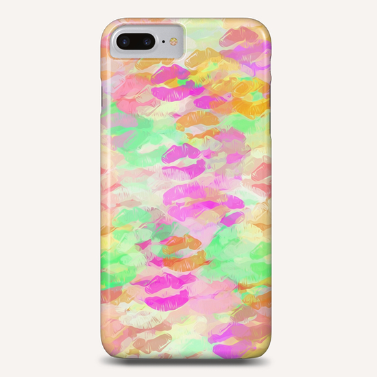 sexy kiss lipstick abstract pattern in pink orange yellow green Phone Case by Timmy333