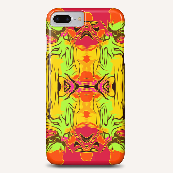 skull head with yellow green red and orange background Phone Case by Timmy333