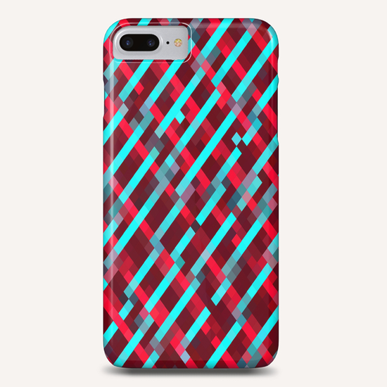 geometric pixel square pattern abstract background in red blue Phone Case by Timmy333