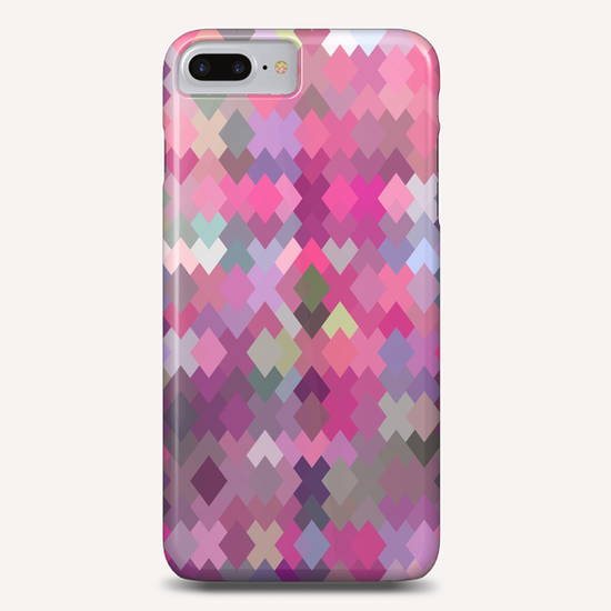 geometric square pixel pattern abstract in pink and purple Phone Case by Timmy333