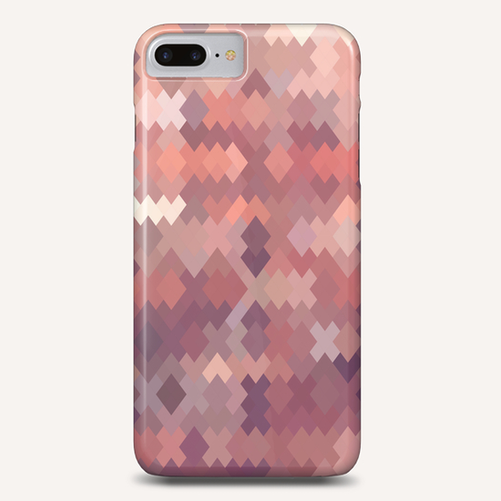 geometric square pixel pattern abstract in brown Phone Case by Timmy333