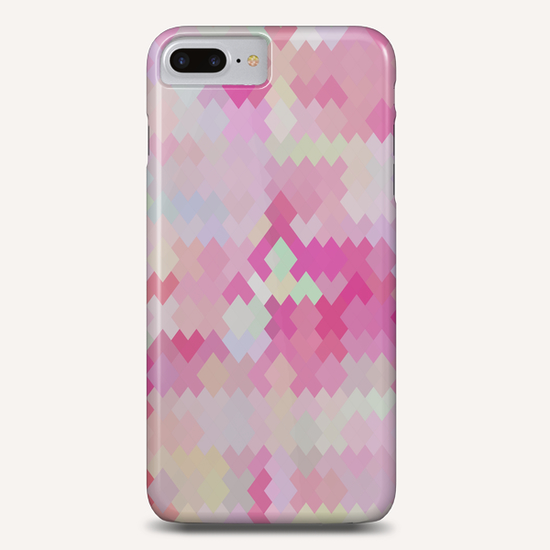 geometric square pixel pattern abstract in pink Phone Case by Timmy333