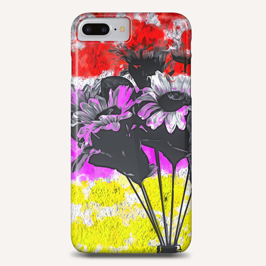 flower with colorful painting abstract background in red pink yellow Phone Case by Timmy333