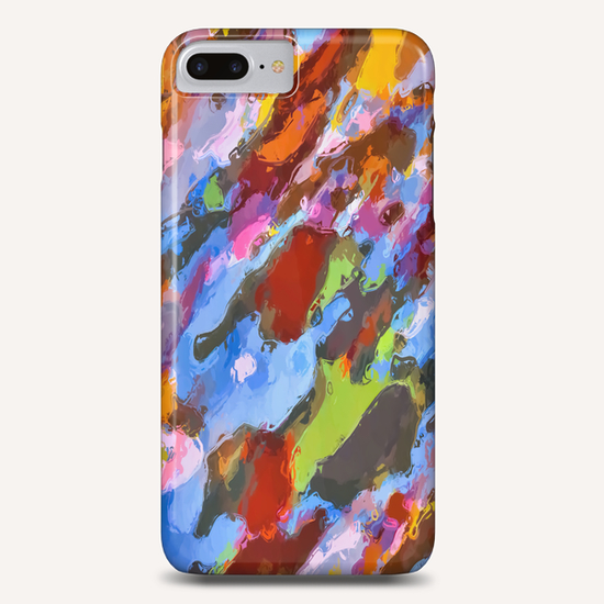 camouflage pattern painting abstract background in green blue pink orange brown Phone Case by Timmy333