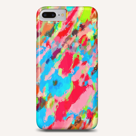 camouflage pattern painting abstract background in green blue pink red orange Phone Case by Timmy333