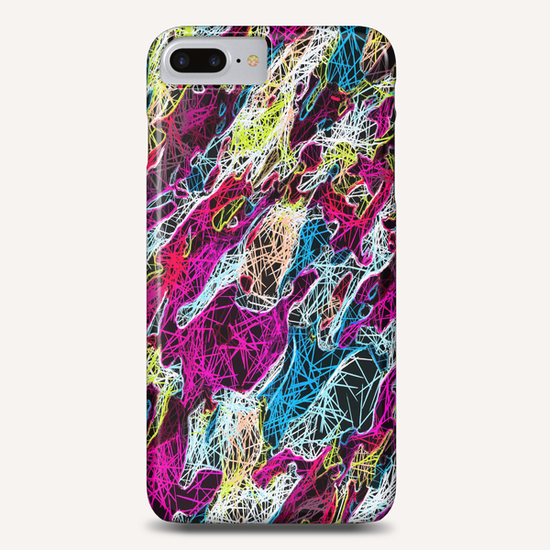 psychedelic rotten sketching texture abstract background in pink blue yellow Phone Case by Timmy333