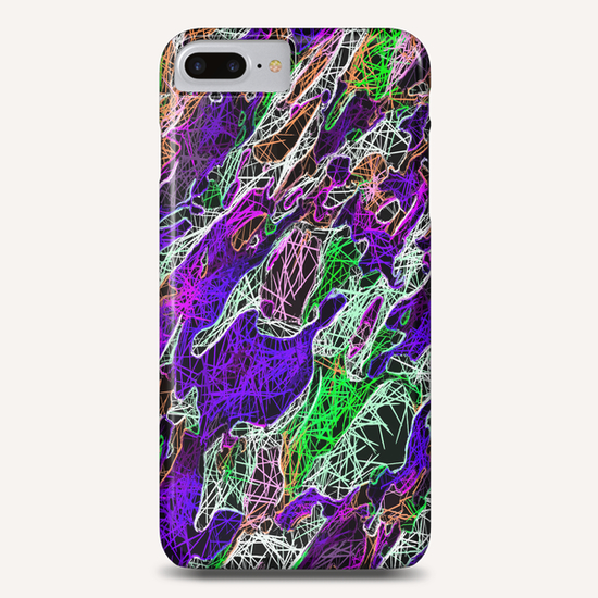 psychedelic rotten sketching texture abstract background in purple blue green Phone Case by Timmy333