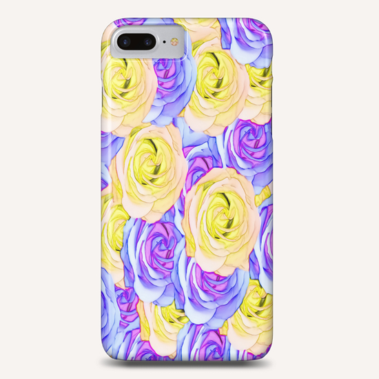 blooming rose texture pattern abstract background in yellow and pink Phone Case by Timmy333