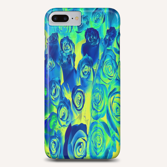 bouquet of roses texture pattern abstract in blue and green Phone Case by Timmy333