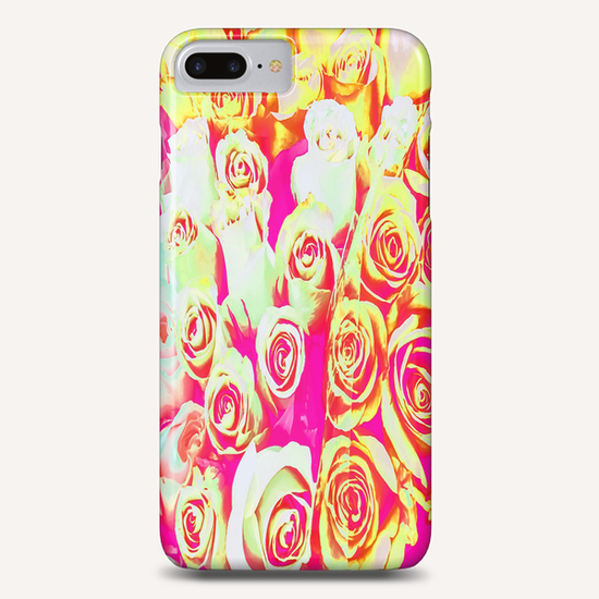 bouquet of roses texture pattern abstract in pink red yellow Phone Case by Timmy333