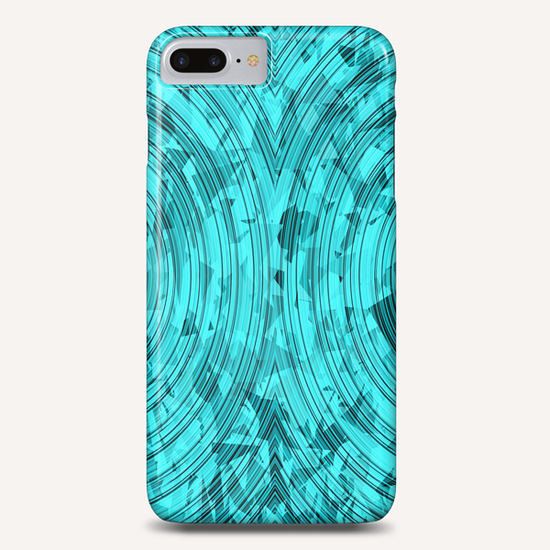 psychedelic geometric circle pattern abstract background in blue and green Phone Case by Timmy333