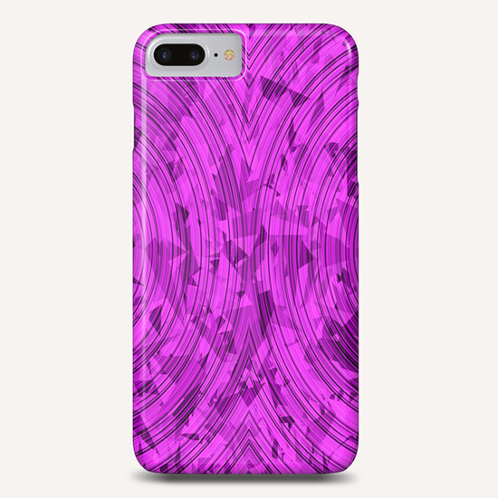 psychedelic geometric circle pattern abstract background in pink Phone Case by Timmy333