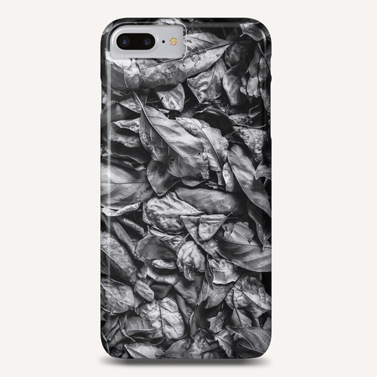 closeup leaf texture in black and white Phone Case by Timmy333