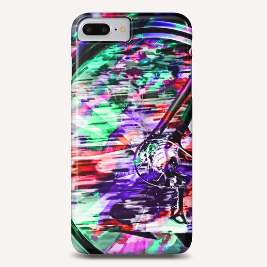 bicycle wheel with colorful abstract background in green red and purple Phone Case by Timmy333