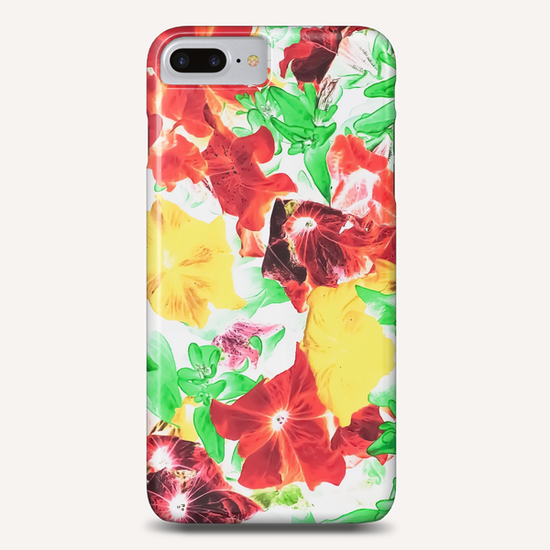 red flower and yellow flower with green leaf abstract background Phone Case by Timmy333