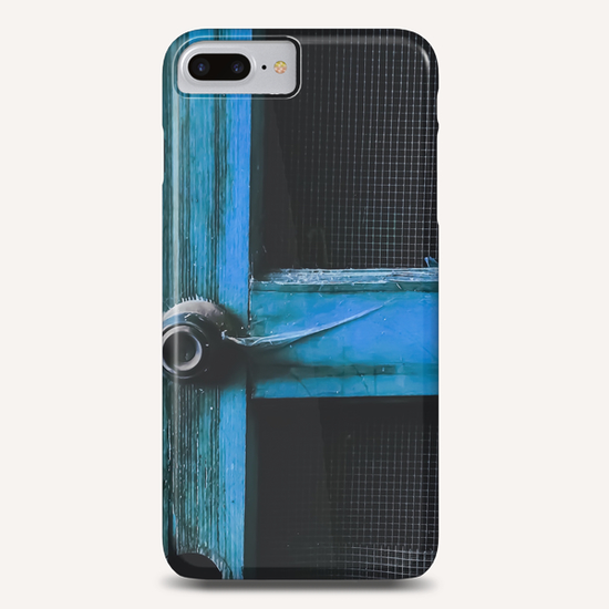 closeup old blue vintage wood door texture background Phone Case by Timmy333