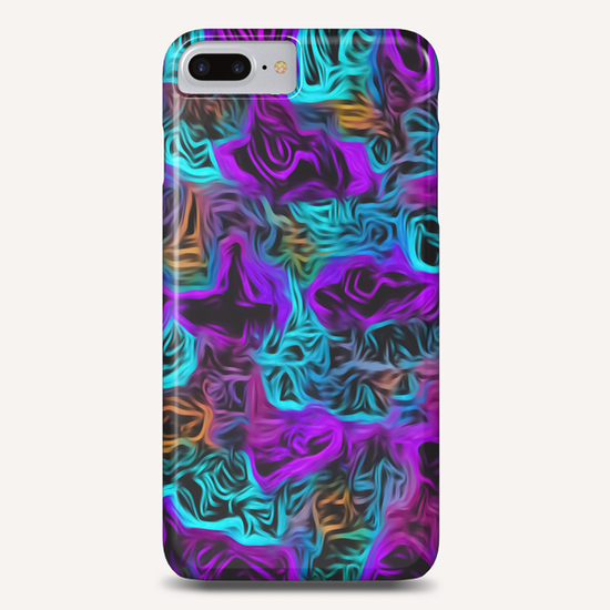 psychedelic painting texture abstract background in purple pink blue orange Phone Case by Timmy333