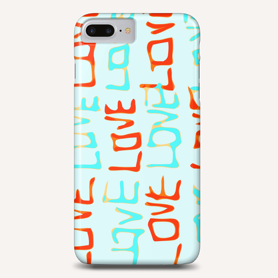 LOVE alphabet handwriting drawing in red and blue Phone Case by Timmy333