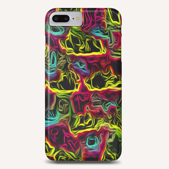 psychedelic painting texture abstract background in pink blue yellow Phone Case by Timmy333