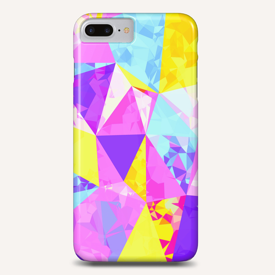 geometric triangle polygon pattern abstract in pink purple blue yellow Phone Case by Timmy333