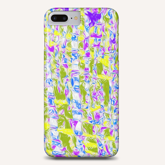 psychedelic painting texture abstract pattern background in purple blue yellow green Phone Case by Timmy333