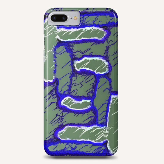 vintage psychedelic painting texture abstract background in dark blue and grey Phone Case by Timmy333