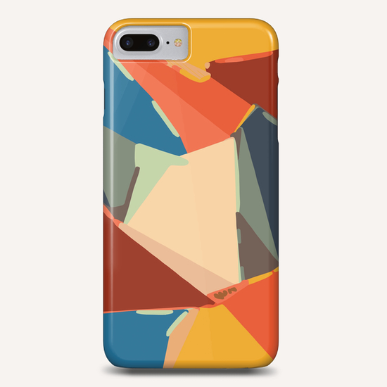 geometric pattern abstract in brown orange blue Phone Case by Timmy333