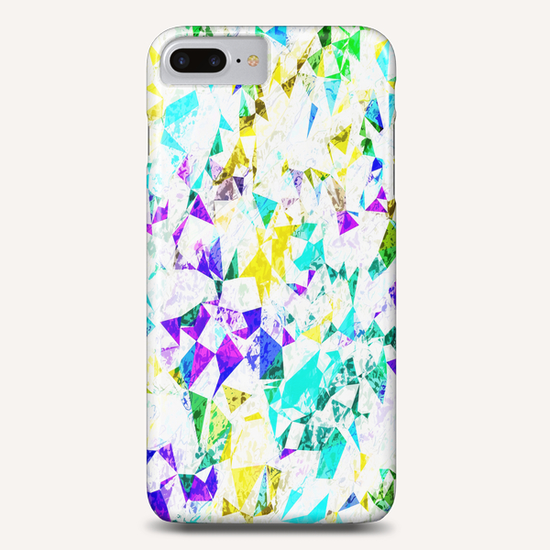 psychedelic geometric triangle polygon pattern abstract background in blue pink green yellow Phone Case by Timmy333