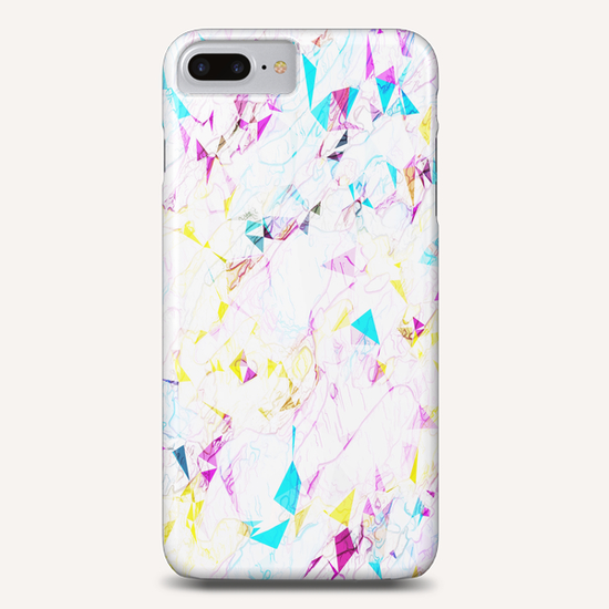 psychedelic geometric triangle polygon pattern abstract background in pink blue yellow Phone Case by Timmy333