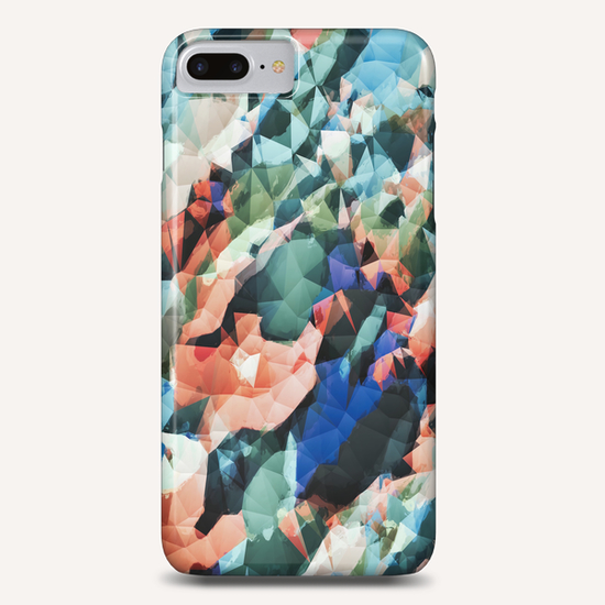 psychedelic geometric triangle polygon pattern abstract background in orange green blue Phone Case by Timmy333