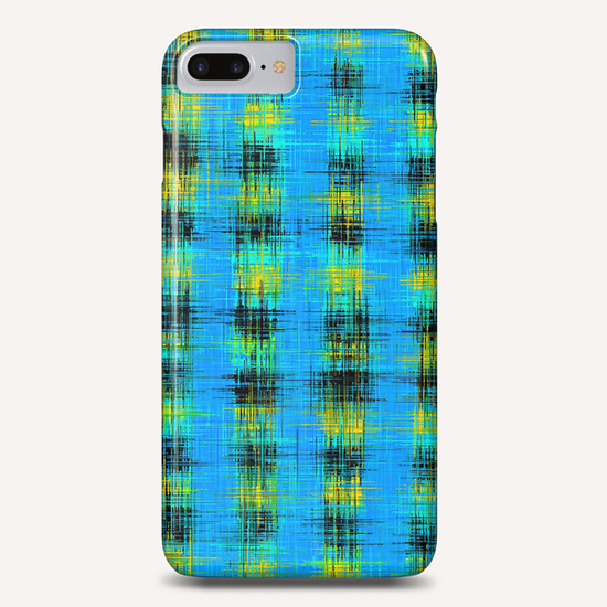 plaid pattern abstract texture in blue yellow black Phone Case by Timmy333