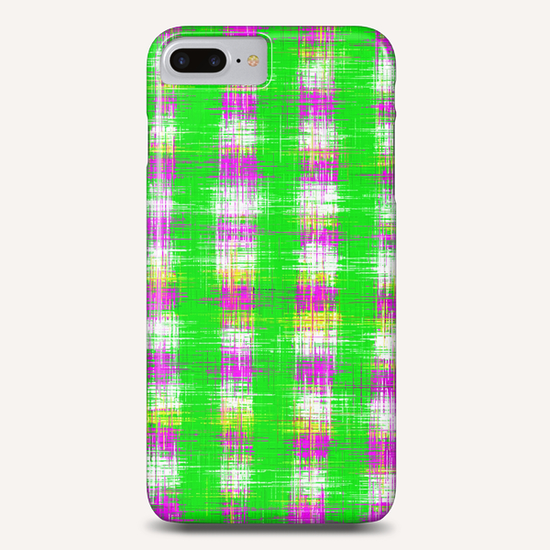 plaid pattern abstract texture in green pink white Phone Case by Timmy333