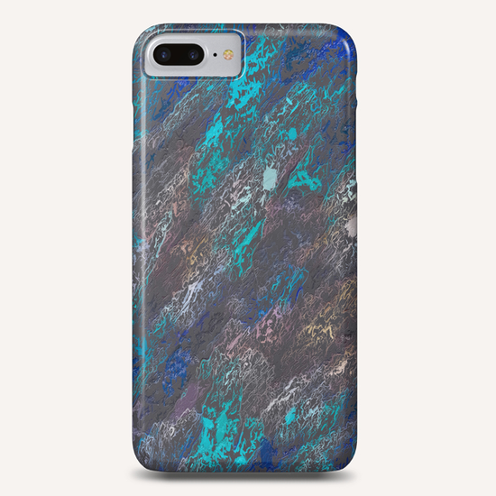 psychedelic splash painting texture abstract background in blue and black Phone Case by Timmy333