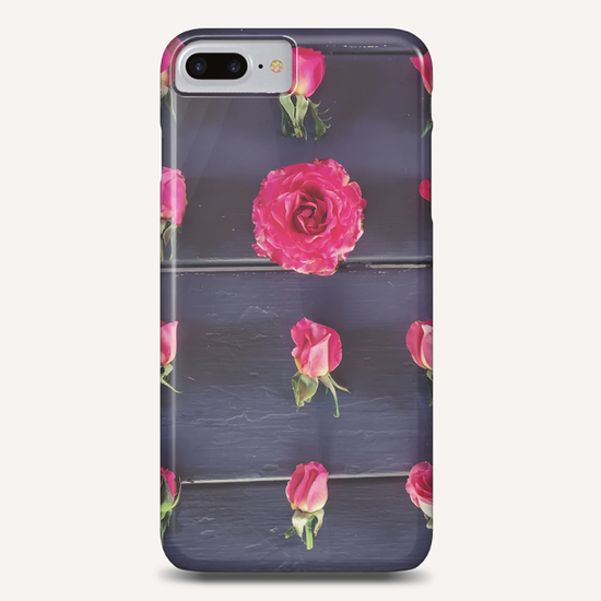 fresh and beautiful pink roses with wood background Phone Case by Timmy333